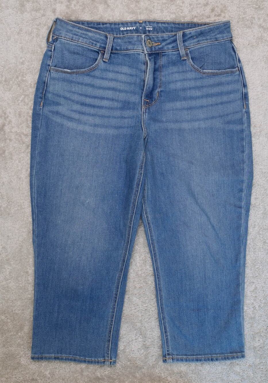 Old Navy Mid Rise WOW Blue Denim Capris Pedal Pushers Womens Size 6 NWOT
